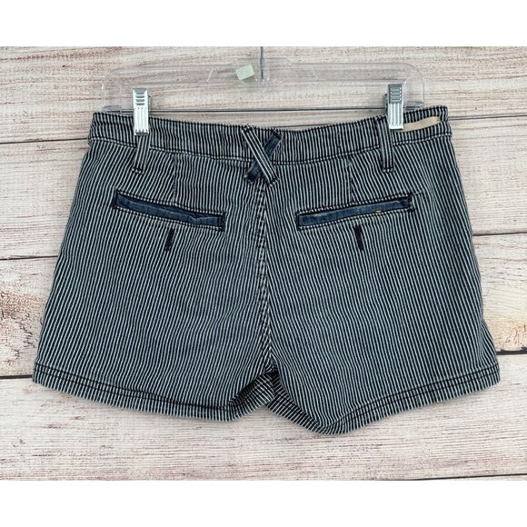 Pilcro Anthropologie Hickory Striped Denim Short Shorts Women's 27 Blue Stet - Picture 2 of 13